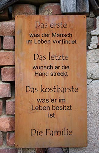 Rostikal Rost Deko Spruchtafel Familie 30 x 15 cm Edelrost Metall Gartenschild Tafel Schild zum hängen - Image 5