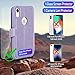 VANAVAGY Compatible for iPhone XR Wallet Case, PU Leather Flip Case with Strap RFID Blocking Card Holder Screen Protector for Wireless Charging,Clove Purple