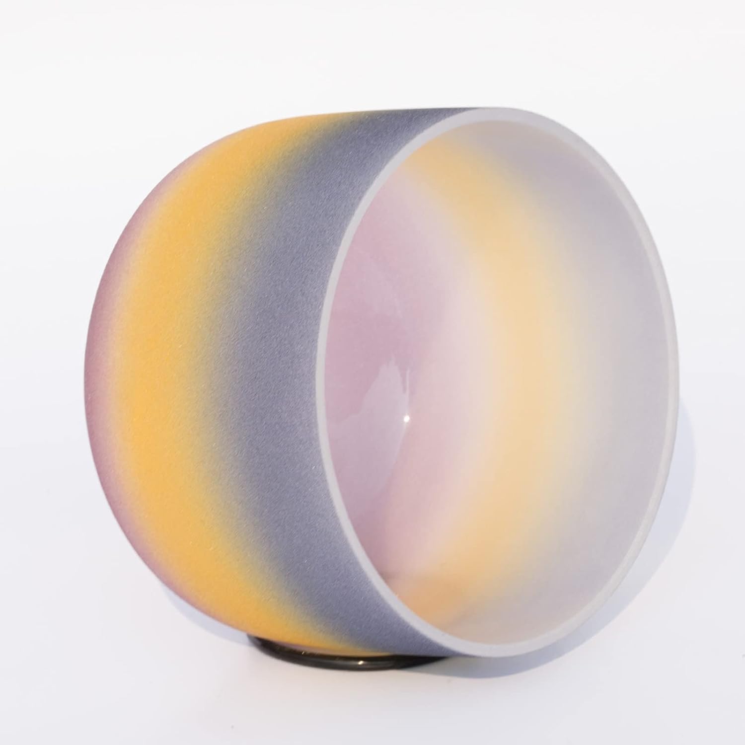 432hz/440hz Colored Frosted Quartz Crystal Singing Bowls 8/10/12 inch for Holistic Healing, Stress Relief, Meditation & Relaxation,A Third-eye-440hz12