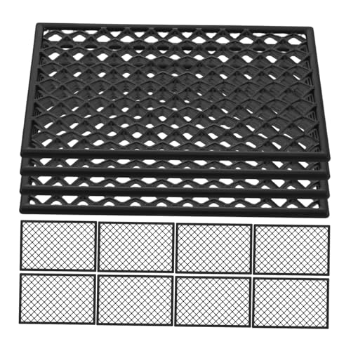TOYANDONA 12 Piezas Modelo de Red Protectora Juguete de construcción Vallas de plastico para graneros Mini Cerca de piquete Cerca Decorativa del jardín Mini Valla el plastico Black