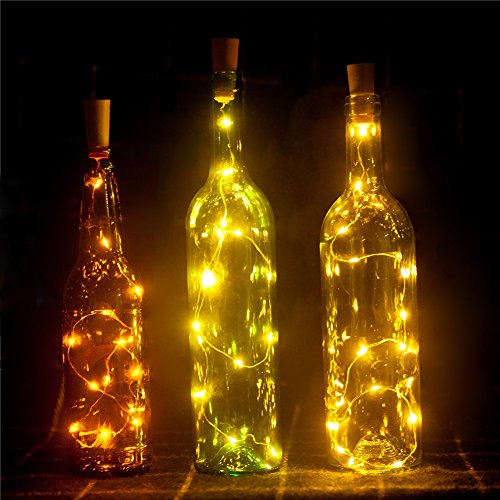 EIISON Bottle Light,3 Pack of Wine Bottle Cork Lights, Copper Led Light Strips, Wire Starry Rope Lamp Kit DIY with Battery for Christmas Decor Wedding Party Decoration, Holiday DÃ©cor, (Warm White)