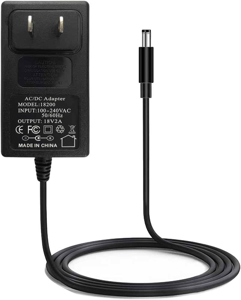 Amazon.com : 18V 2A 36W AC/DC Power Supply Adapter, Wall, Center ...