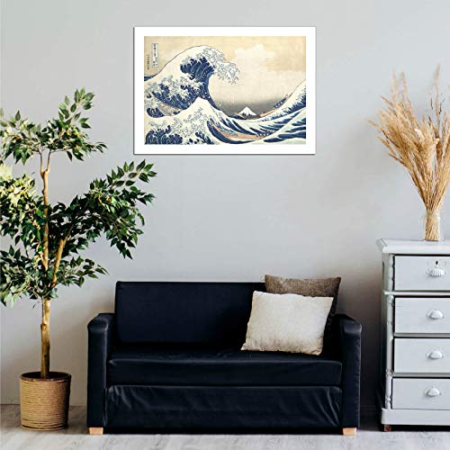 Affiche encadrée Katsushika Hokusai La Grande Vague de Kanagawa taille M Spiffing Prints - 2