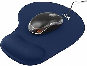 Mouse Mat BLACK ANTI-SLIP COMFORT MOUSE PAD MAT WITH GEL FOAM REST WRIST SUPPORT FOR PC LAPTOP (Blue, Regular)