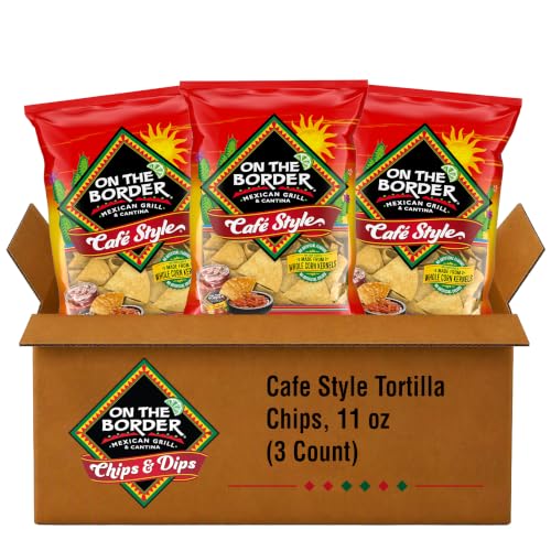 On The Border Café Style Tortilla Chips, 11 oz Bag (3 Count)