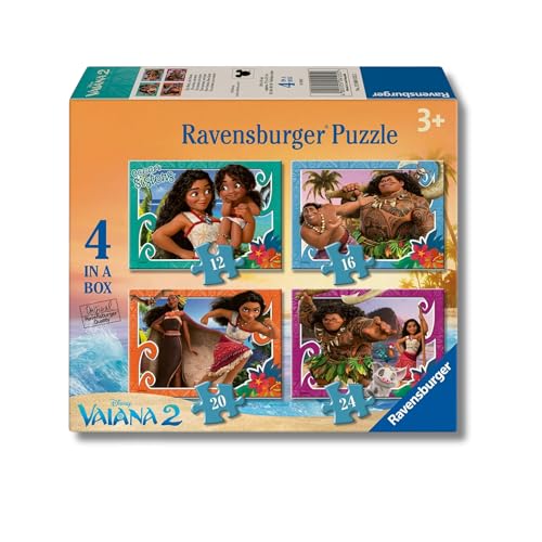 Ravensburger - Puzzles Oceania 2 | Puzzle Bambini | Puzzle Bambini 3 Anni O Più | 4 In A Box Puzzles 12-16-20-24 Pezzi | Dimensione 19x14cm | Regalo Bambino 3 Anni O Più