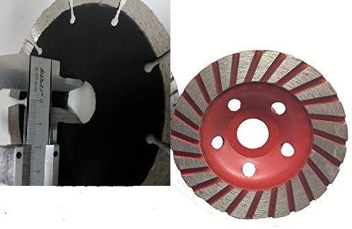 4 Pieces Pack: 5-Inch 125mm Diamond Turbo Grinding Cup Wheel Coarse Grit and 5" Segmented Blade for Concrete/Granite Floor for DAMO
