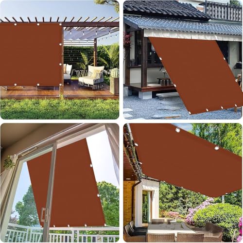 Voile d'ombrage résistant anti-UV à 95% toile rectangulaire rouge rouille - 7