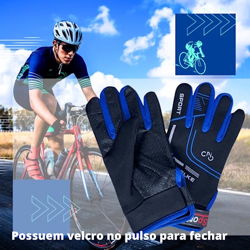 LUVAS CICLISTA MOTOQUEIRO TOUCH SCREEN DEDO FECHADO FRIO INTENSO (VERMELHO)