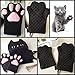 Oven Mitts,Cat Design Heat Resistant Cooking Glove Quilted Cotton Lining- Heat Resistant Pot Holder Gloves for Grilling & Baking Gloves BBQ Oven Gloves Kitchen Tools Gift Set BBQ,Microwave (Black)