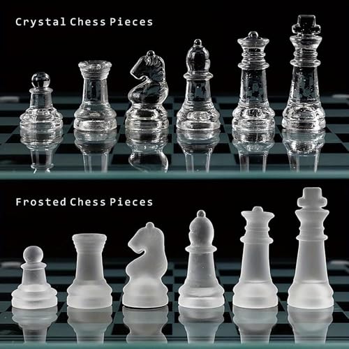 Juego de ajedrez de cristal de 10 pulgadas elegante miniatura 4