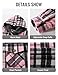 Elesuit Women's Flannel Plaid Hooded Jackets Button Down Sherpa Fleece Lined Hoodies Fashion Warm Coat Black Pink X-Small