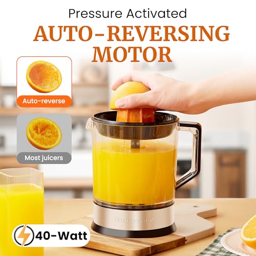 image for Elite Gourmet ETS047 BPA-Free 40-Watt Electric Citrus Juicer with 2 Co