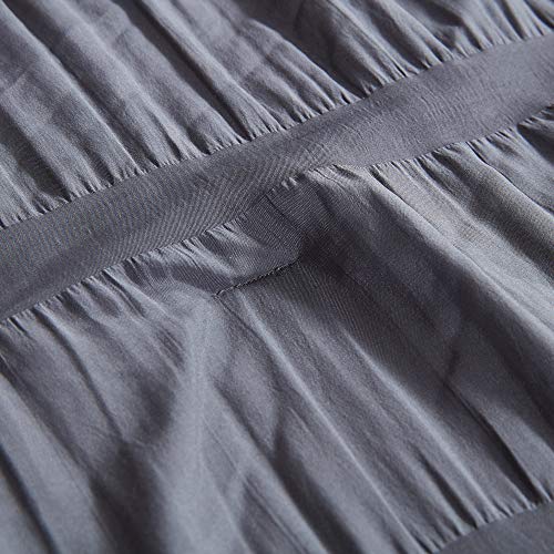 SLEEP ZONE Luxury Seersucker Queen Comforter Set 3-Piece, Soft & Lightweight Down Alternative Duvet Insert with Pillow Sham Cooling for Summer, Gray - image 6