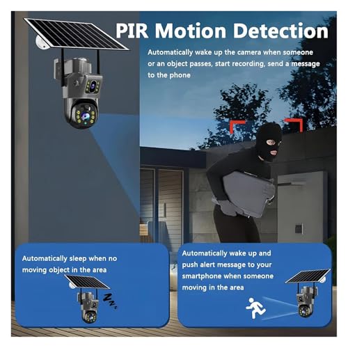 Caméra solaire 4G double objectifs V380 Pro 8MP extérieure pour sécurité maison - 7