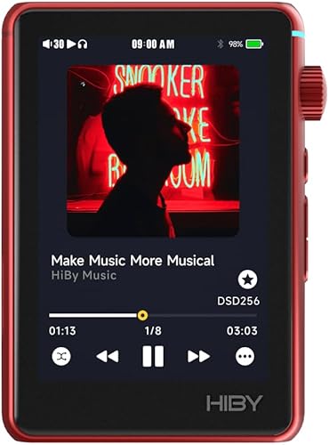 HiBy R3 II (Gen 2) Reproductor de audio sin pérdida de alta fidelidad - Portátil con Bluetooth, WiFi, DSD, PCM, transmisión MQA, Dual ESS ES9219C,