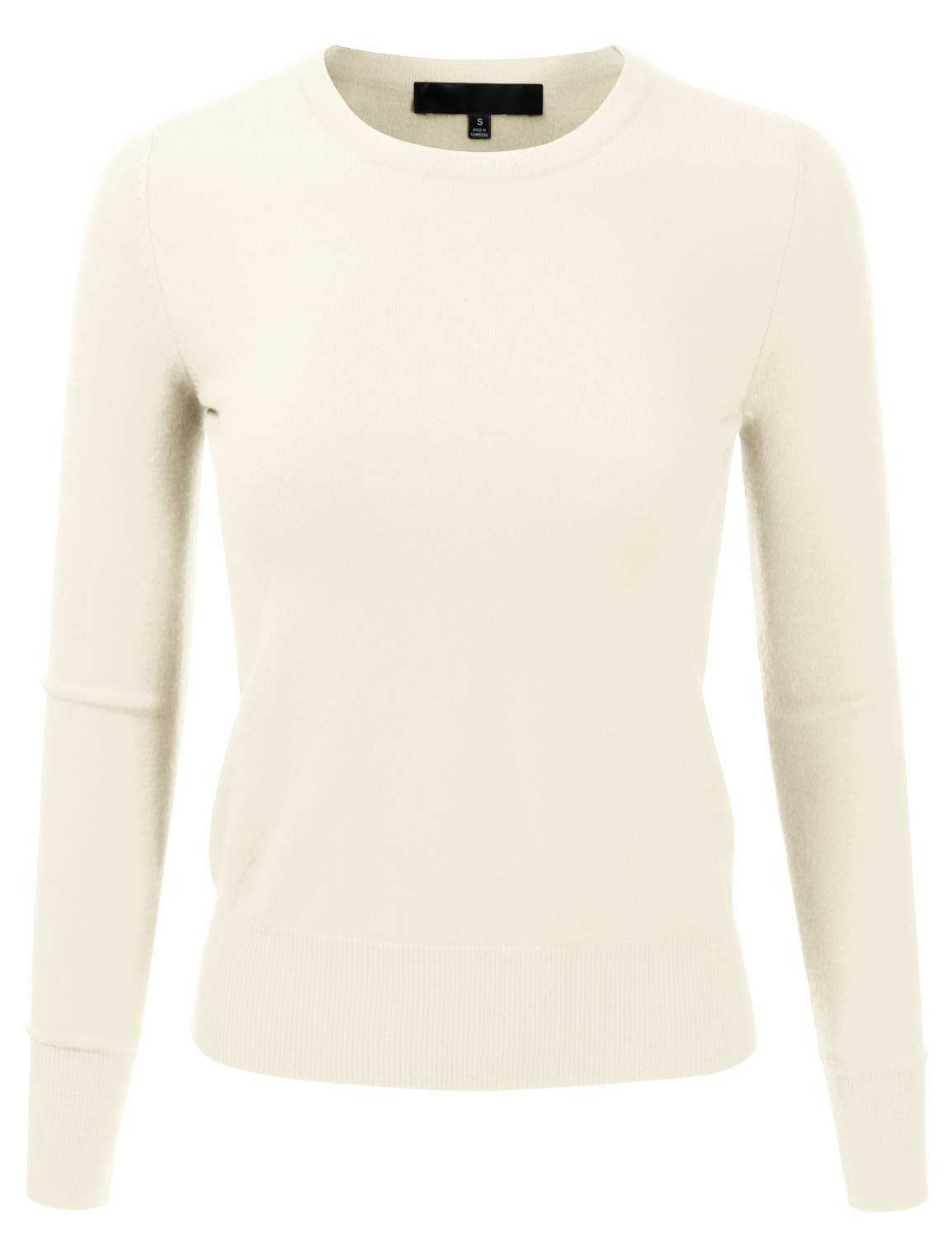 EIMIN Women's Long Sleeve Crewneck Basic Pullover Soft Knit Top Sweater (S-XL)
