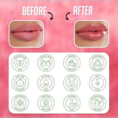 Image of Bee & Beauty Moisturizing Lip Serum Roll On - 5ml | With Aromatic Coffee Infusion | Nourishes, Hydrates and Gently Exfoliates | For Men and Women | Natural Pink Lip Roll On For Daily Lip Care