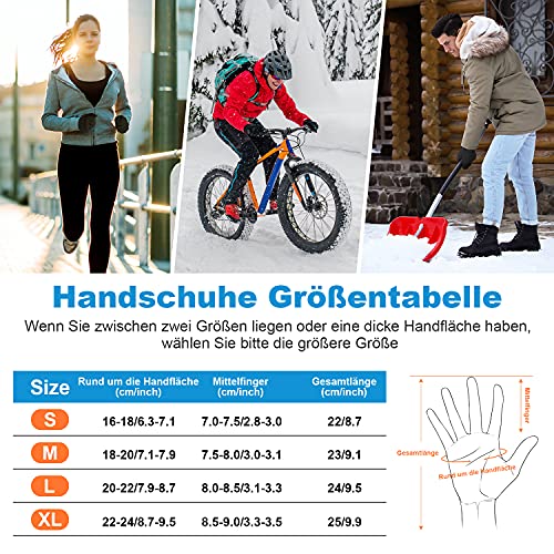 anqier Fahrradhandschuhe Herren Damen Winter Handschuhe- Touchscreen, rutschfest & warm Winddicht für Radfahren, Läuft, Skifahren, Autofahren