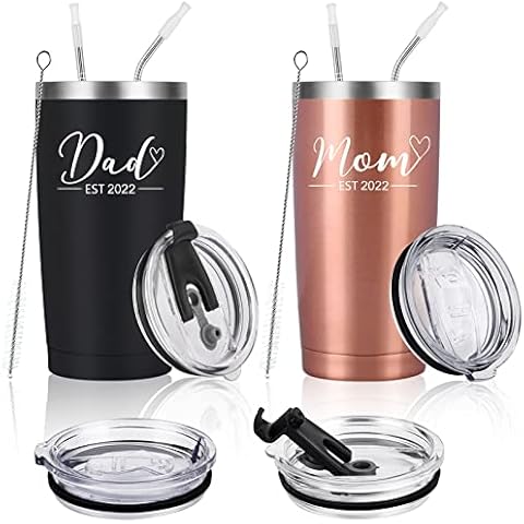 Mom and Dad Est 2022 Travel Tumbler Set Cover