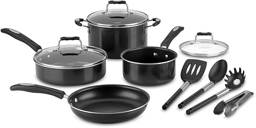 Cuisinart P57-11BK - Juego de 11 piezas antiadherentes, color negro