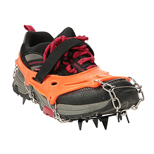 Crampon, Andoer 14 dentes, manganês, aço, crampons, nylon, correia, sapatos, antiderrapante, capa, o