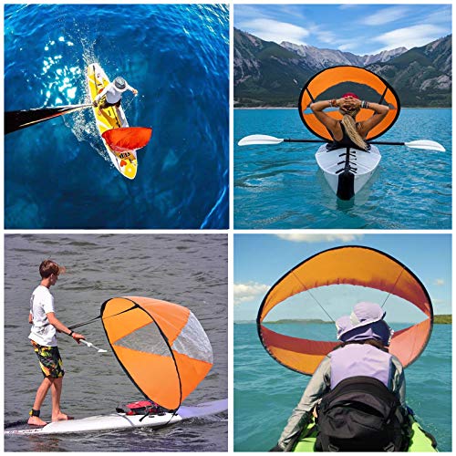 LoneRobe 42 inches Downwind Wind Sail Kit Kayak Wind Sail Kayak Paddle Board Accessories, Easy Setup & Deploys Quickly, Compact & Portable - Thumbnail 4