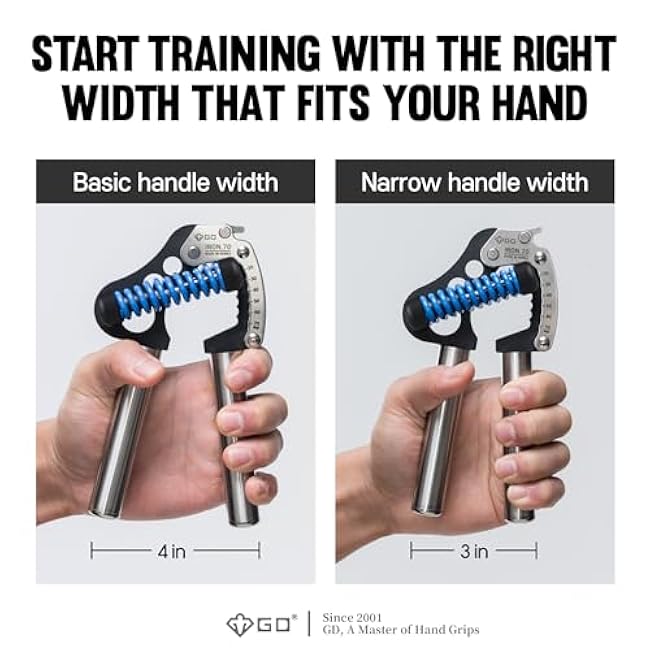 GD Iron Grip 70 Hand Grip Strengthener (Adjustable Hand Grip) Wrist and Forearm Strength Trainer Hand Strengthner