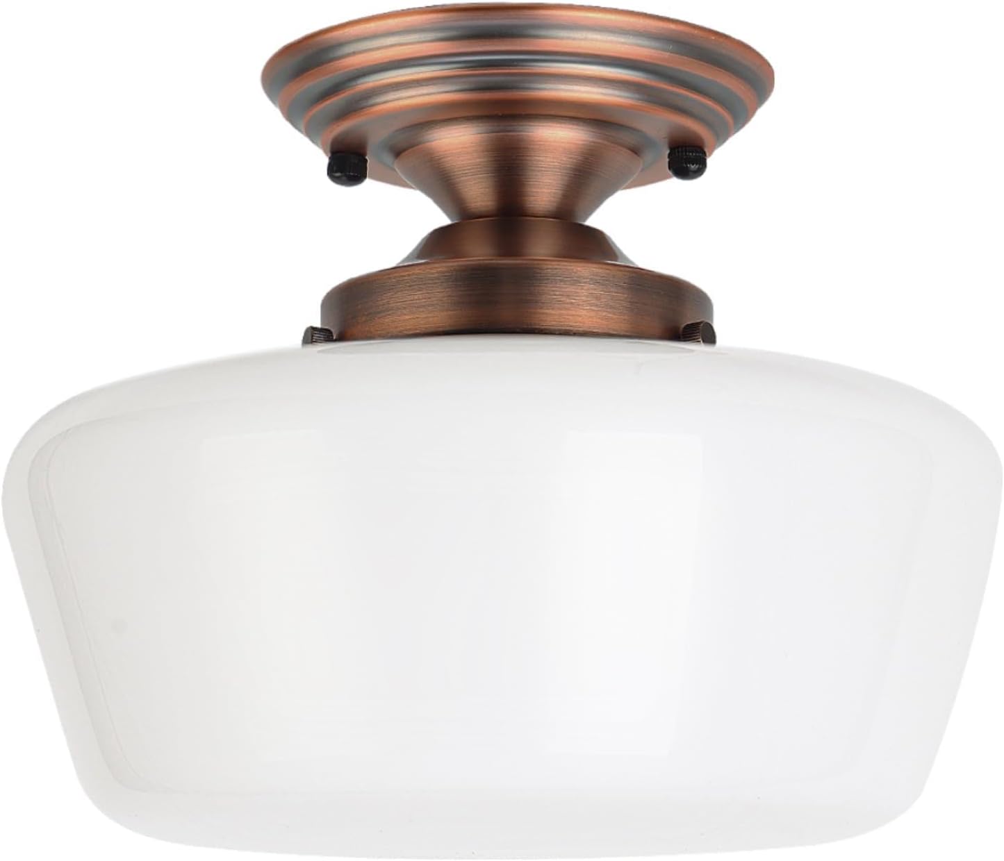 KnLnny Ware Brushed Nickel Flush Mount Ceiling Light with Classical Glass Shade, Ceiling Light Fixture for Hallway Porch Corridor Kitchen Bedroom, 4000K, 9W Bulb Included,9 Inch