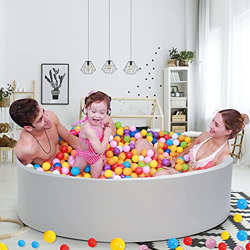 Uhappyee Extra Large Soft Ball Pit For Toddler, 51 X 11.8 In Foam Ball Pit For Baby Kids Soft Round Ball Pool Children Toddler , Indoor Memory Sponge Round Ball Pit Without Balls - White #TOP3