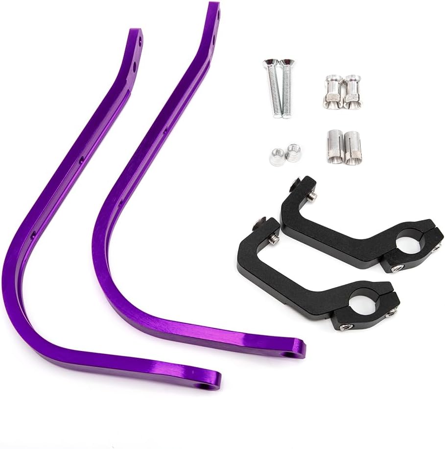 Aluminum Motorcycle Handguard Protector Black Blue For 23-28mm Left Right Handlebar Riding Bracket For Dirt Bike Cruiser Scooter (Purple)