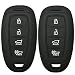 2Pcs Coolbestda Rubber 4 Buttons Key Fob Remote Cover Case Protector Keyless Jacket for Hyundai Kona Azera Grandeur IG Black