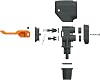 SKS GERMANY MV Easy Pump Head (Replacement Valve Head for SKS Floor Pumps for All Valve Types (AV SV DV) Locking Lever Max Pressure: 16 Bar / 232 PSI Black