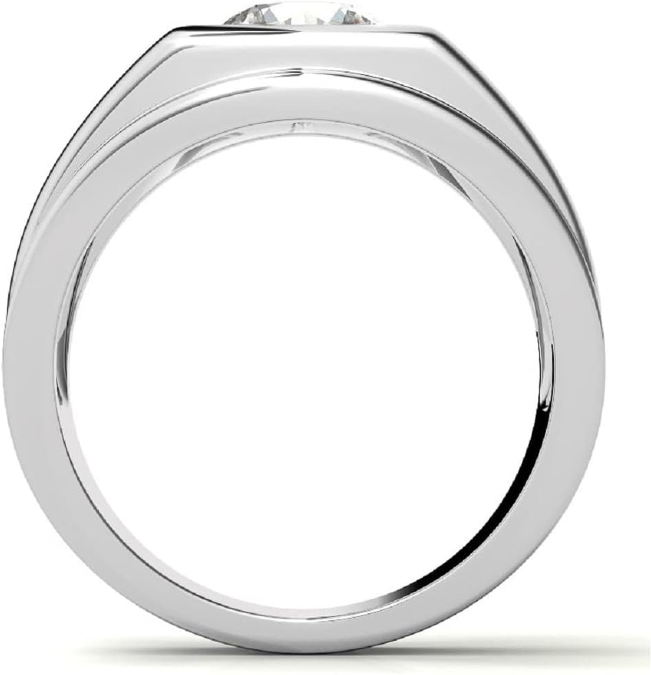 2CT-4CT Round Cut Bridal Ring Solitaire Moissanite Wedding Ring for Men Promise Gifts for Him 925 Silver/10K/14K/18K Gold