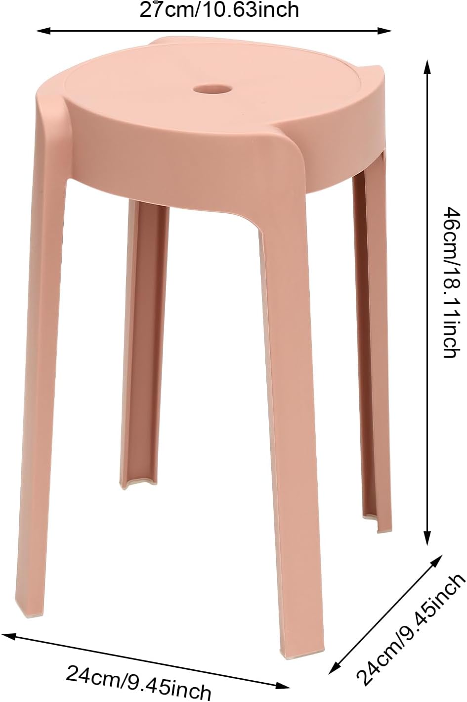 10PCS Plastic Stackable Stools, 18 Inch Portable Nesting Stackable Stool, Multipurpose Round Stools for Classrooms, Living Rooms, Offices (Colorful)