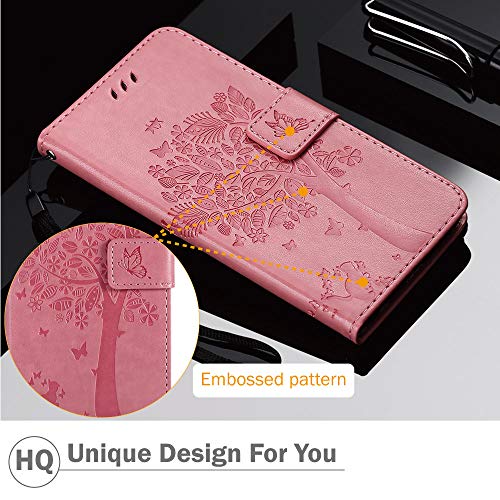 C-Super Mall Capa para Huawei Mate 20 X, estampa de borboleta de gato em relevo, carteira de couro P