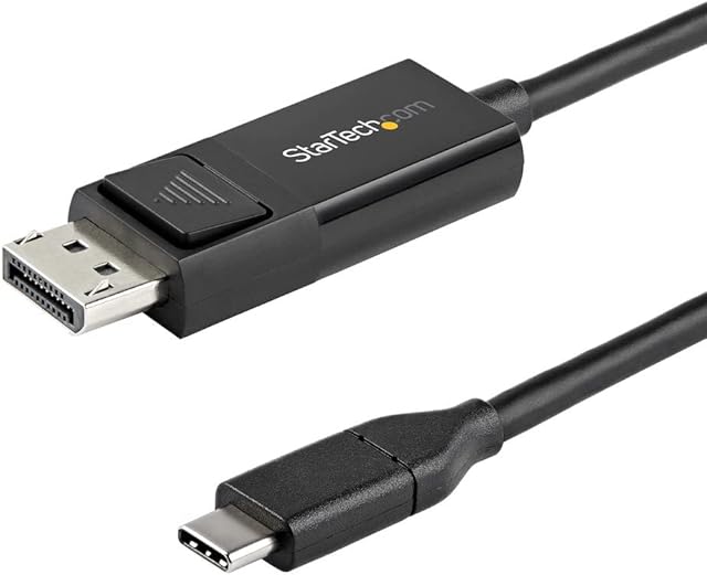 StarTech.com 6ft (2m) USB C to DisplayPort 1.4 Cable 8K 60Hz/4K - Bidirectional DP to USB-C or USB-C to DP Reversible Video Adapter Cable -HBR3/HDR/DSC - USB Type C/TB3 Monitor Cable (CDP2DP142MBD)