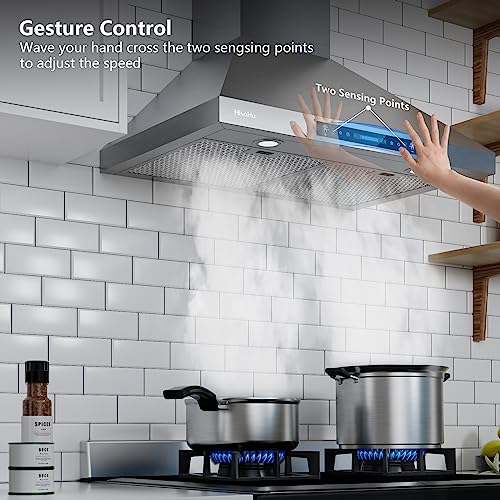 Hisohu HIA0230S-1 Wall Mount Range Hood 30 Inch,Ductless/Ducted Convertible thumb #2