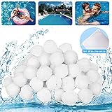 🏊[ Stärkere Reinigungsfähigkeit ] Da die innere Struktur der filterballs feiner ist als die des filtersand, kann sie noch feinere Substanzen herausfiltern. Filtersand können im Allgemeinen nur etwa 40 Mikrometer Material filtern, und unsere neue Generation von filterballs für sandfilteranlagen kann 1 Mikrometer Material herausfiltern, und die Filtrationsgeschwindigkeit beträgt das 3-4-fache der herkömmlichen Filtermedien.