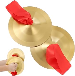 Toddmomy Alloy Cymbals Set Mini Marching Hand Cymbals for Drums Versatile Symbols Instrument for School Bands Professional Orchestras,19cm