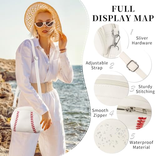 Image of XSUIOY Baseball Crossbody Purses for Women Mom Sport Small Baseball Shoulder Bag Vegan Leather Softball Handbags