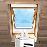 REDTRON Kit Aislante de Ventanas de Techo Pivotante Central para Aire Acondicionado Portátil y Secadora, Protectores de Intercambio de Aire, adecuado para un Perímetro de Ventana de 380cm (2x190cm)