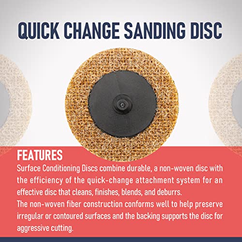 Renotec 2 Inch Quick Change Sanding Discs, 51 Pcs, R-Type 1/4 Inch Holder, On Metal Grinding And Paint Removal, For Air Die Grinder (Coarse) #TOP5