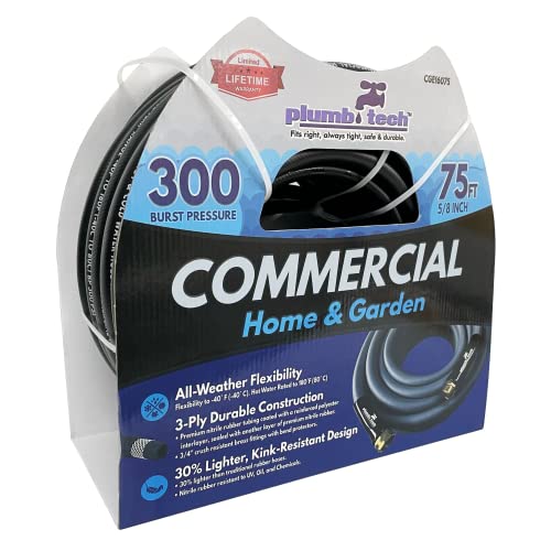 Plumb Tech CGE16075 Plumbtech 5/8 Inch X 75' Nitrile Rubber Multi-Purpose Hot/Cold Water Hose: Commercial thumb #1