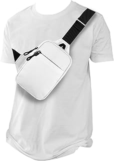 Bolso de pecho para hombre, ligero, con tirantes cruzados, impermeable, para hombre, mujer, viajes, senderismo, ciclismo, correr, Blanco, XL, extra-large
