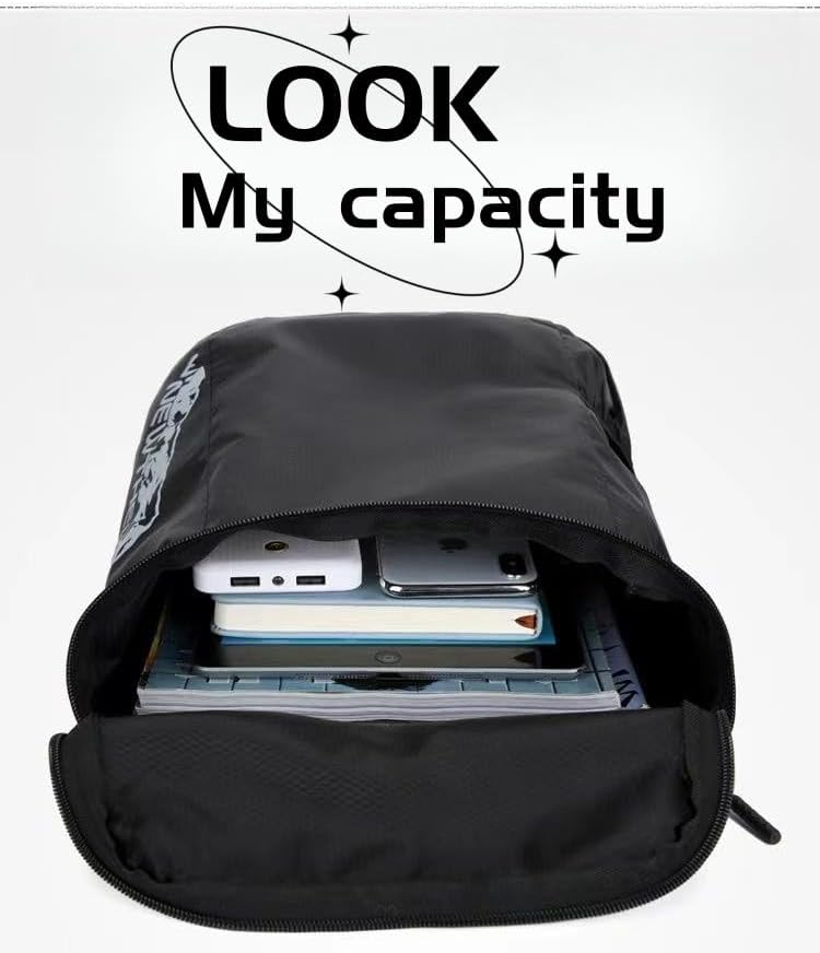 Miniatura 2 de ZaLhin Mochila plegable ligera de senderismo resistente al agua de 20L para viajes, camping, al aire libre, Negro -, Mochilas Daypack