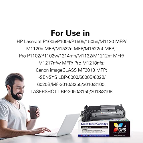 Image of GPS - 36A /CB436A Compatible Black Toner Cartridge for for HP Printers P1505, P1505n, M1120n, M1522n, M1522nf