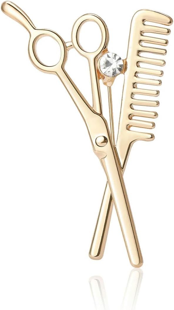 Scissors Brooches for Women Comb Tool Pins Casual Party Accessories Decorat