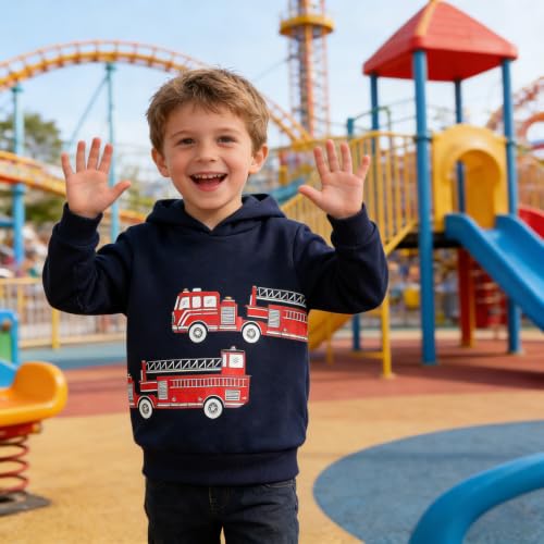 Image of Akyzic Baby Boys Dinosaurs Hoodie Boys Shark Pullover with Pocket Kids Truck Warm Sweatshirt Sweater