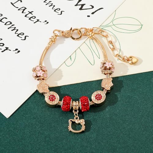 rongji jewelry Cute kawaii anime bracelet, cartoon sweet bow bracelet, birthday Christmas accessory gift for lady, daughter, granddaughter4